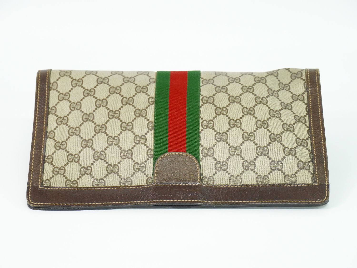 Gucci Parfums Sherry Line GG Supreme Clutch Beige Brown — view 5