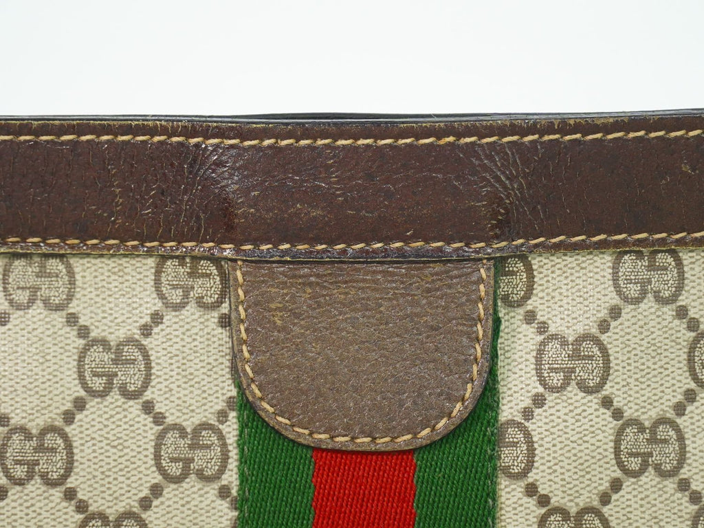 Gucci Parfums Sherry Line GG Supreme Clutch Beige Brown — view 7