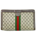 Gucci Parfums Sherry Line GG Supreme Clutch Beige Brown
