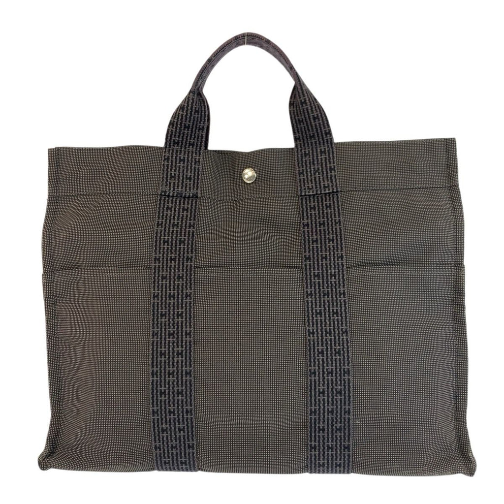 Hermes Her Line Gray Silver Polyamide Polyester Tote — view 2