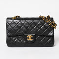 Chanel Quilted 23 Double Flap Chain Shoulder Bag CC Logo Lambskin Black