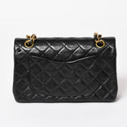 Chanel Quilted 23 Double Flap Chain Shoulder Bag CC Logo Lambskin Black — view 2