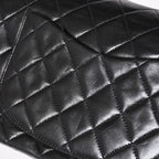 Chanel Quilted 23 Double Flap Chain Shoulder Bag CC Logo Lambskin Black — view 6