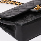 Chanel Quilted 23 Double Flap Chain Shoulder Bag CC Logo Lambskin Black — view 8