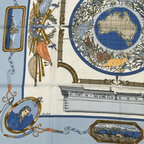 Hermes Carre 90 le Geographe Geographer Blue Multicolor Silk Scarf — view 4