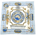 Hermes Carre 90 le Geographe Geographer Blue Multicolor Silk Scarf