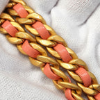 Chanel Handbag Quilted Lambskin Salmon Pink Gold 2-Way — view 9
