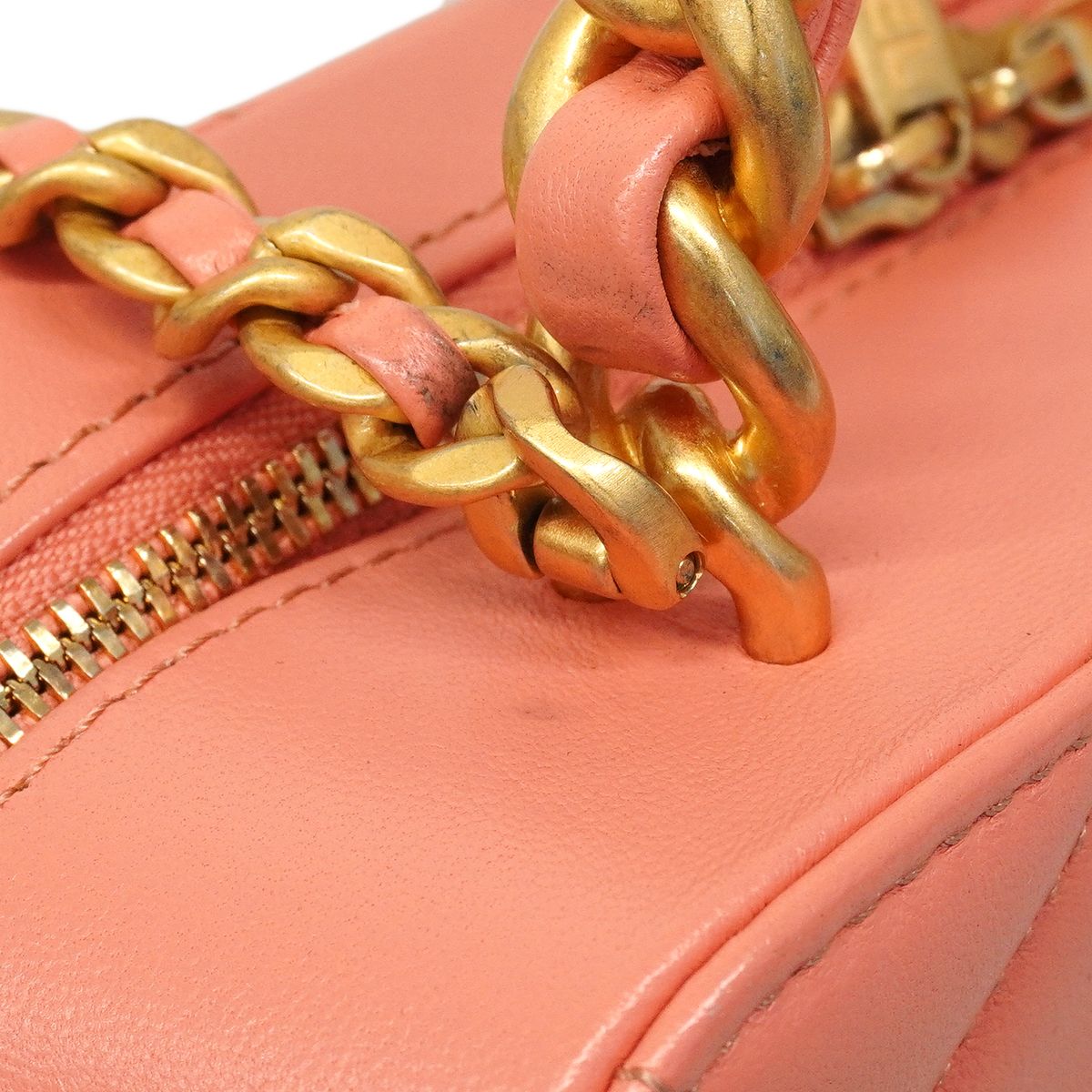 Chanel Handbag Quilted Lambskin Salmon Pink Gold 2-Way — view 8