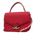 Chanel Handbag Quilted Caviar Leather Pink Gold 2-Way