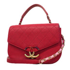 Chanel Handbag Quilted Caviar Leather Pink Gold 2-Way