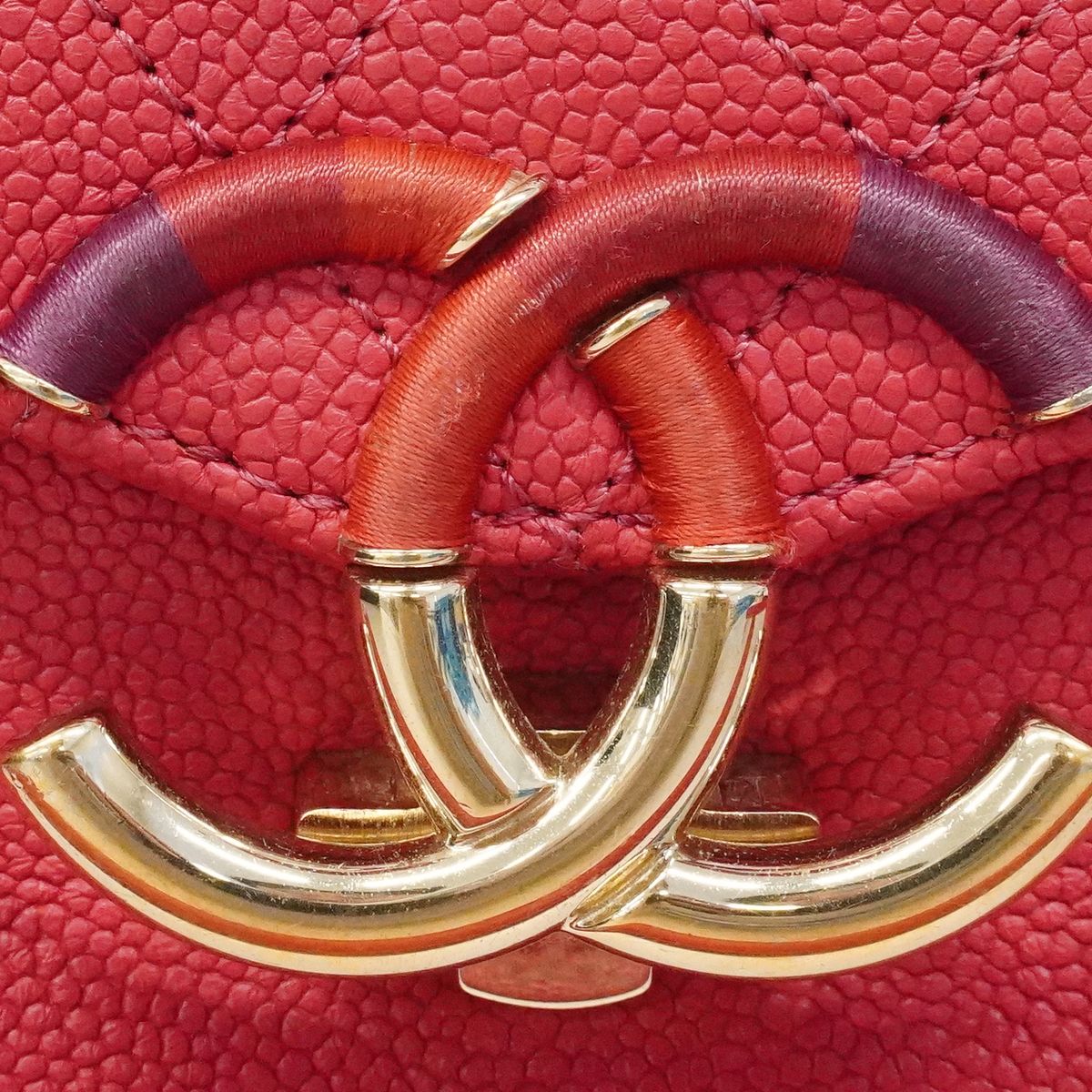 Chanel Handbag Quilted Caviar Leather Pink Gold 2-Way — view 8