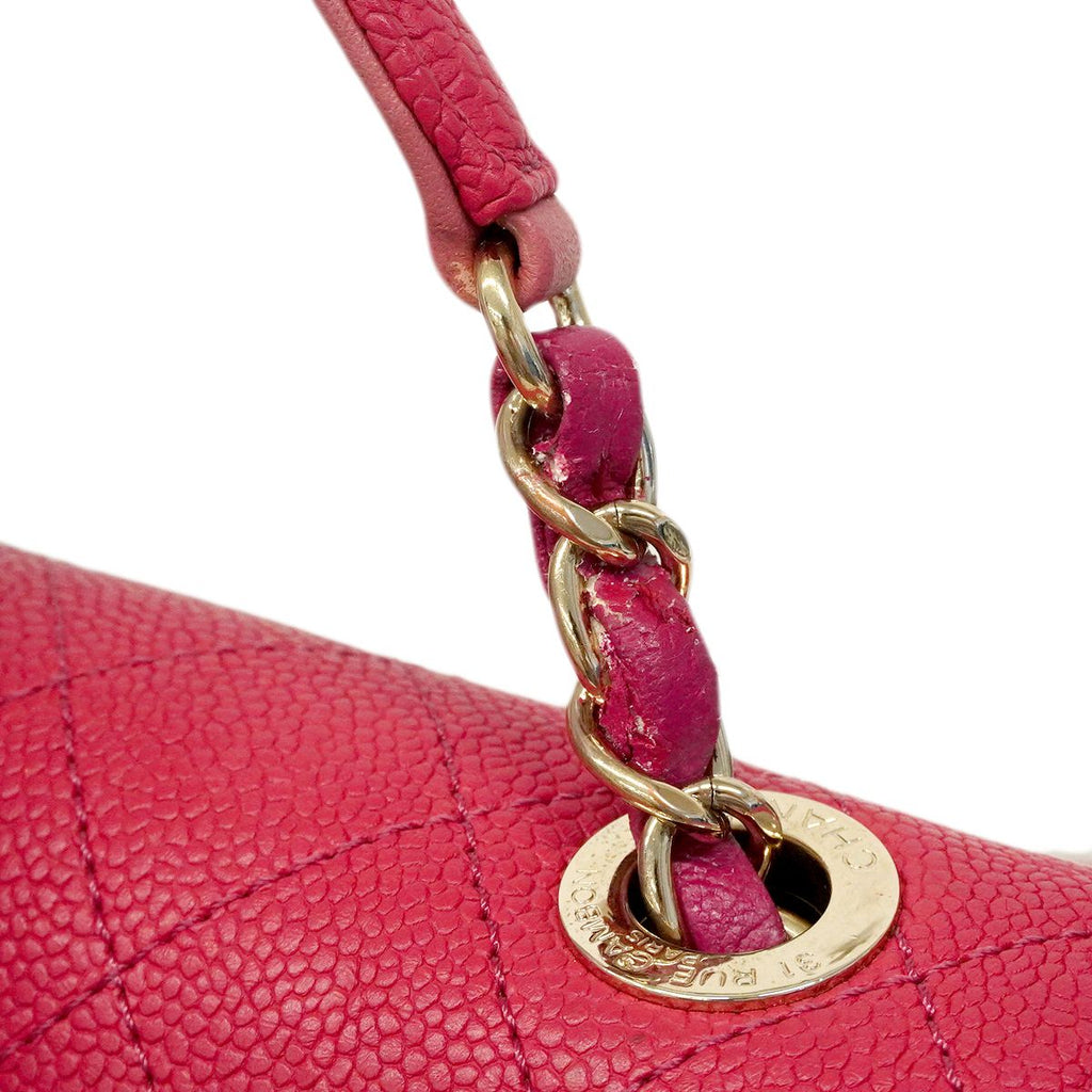 Chanel Handbag Quilted Caviar Leather Pink Gold 2-Way — view 6