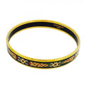 Hermes Bangle Enamel PM Gold Plated Cloisonne Green Bracelet
