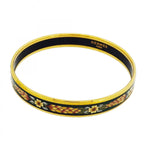 Hermes Bangle Enamel PM Gold Plated Cloisonne Green Bracelet