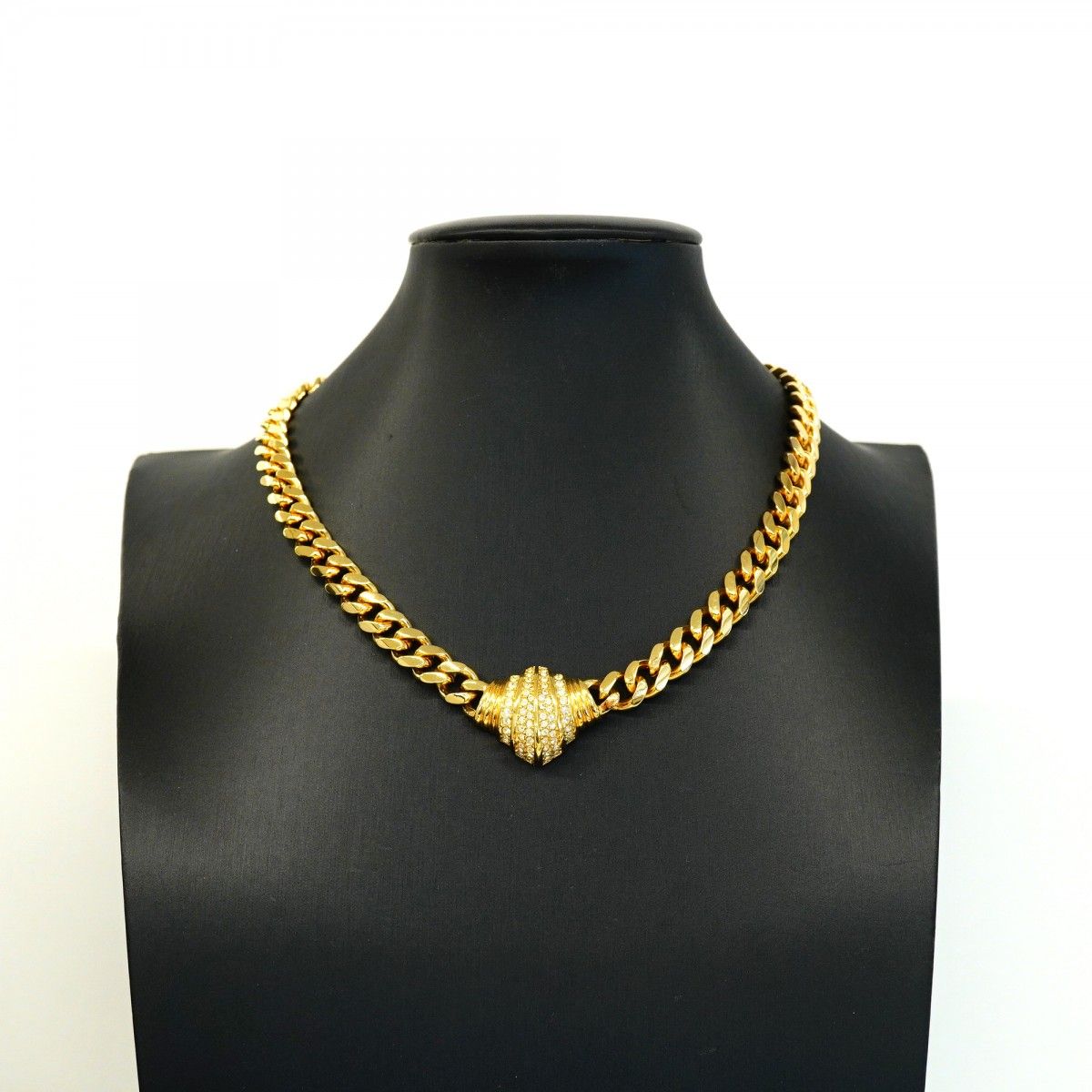 Dior Necklace Gold Plated Rhinestone — view 7