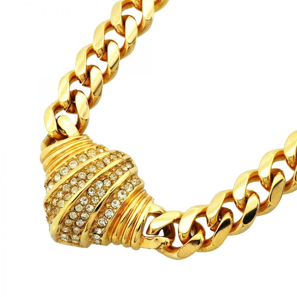 Dior Necklace Gold Plated Rhinestone