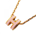 Hermes Necklace Pop Gold Plated Pink