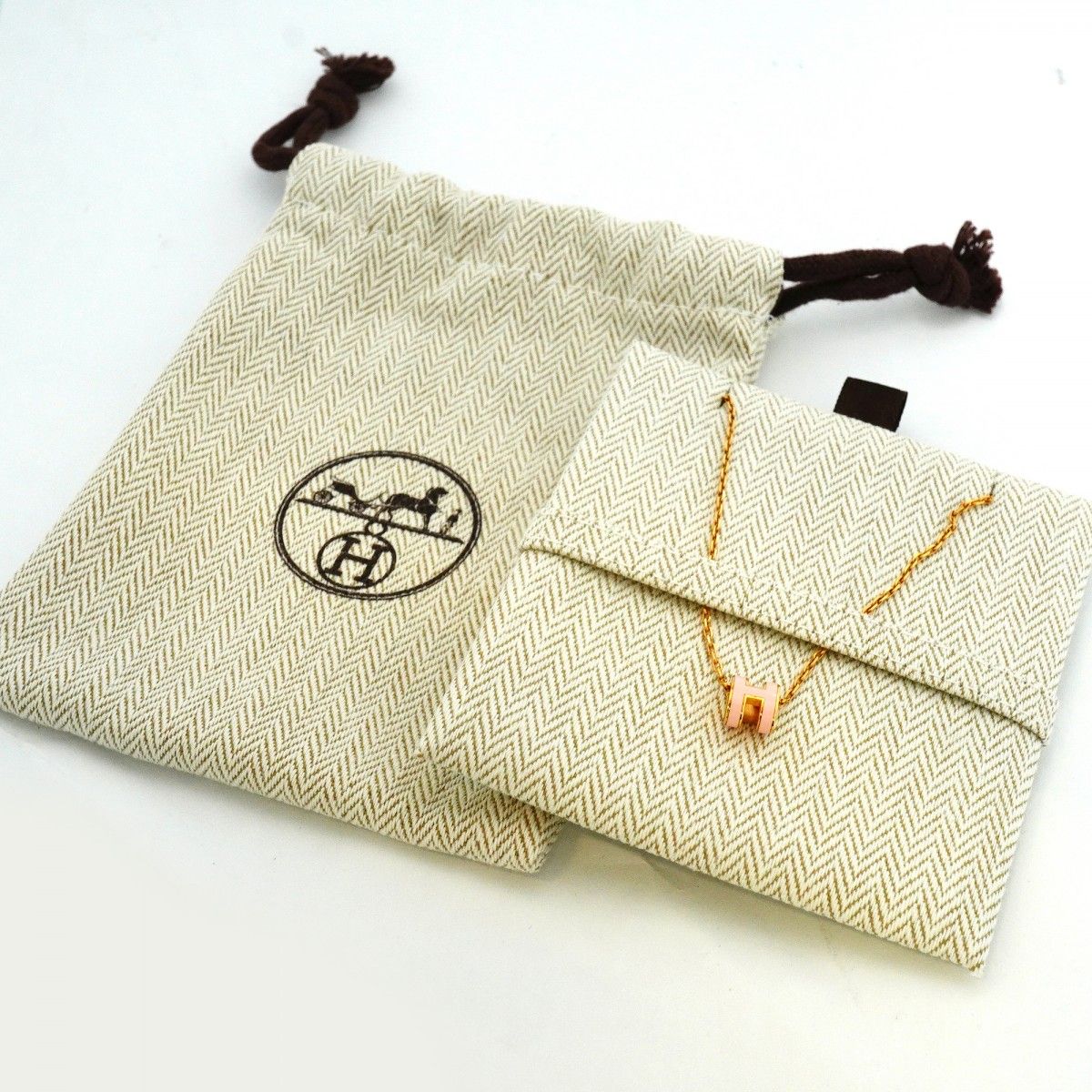 Hermes Necklace Pop Gold Plated Pink — view 7