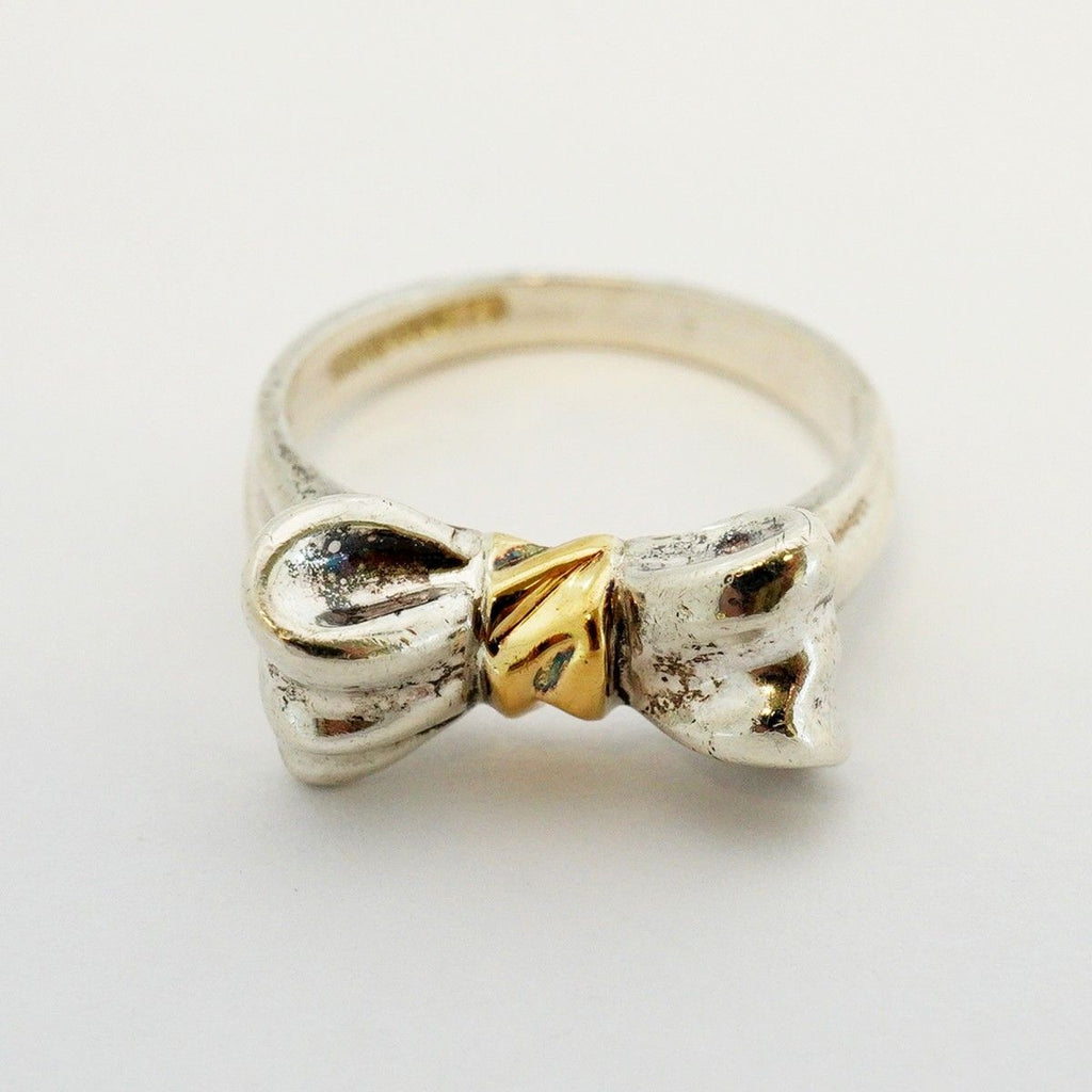 Tiffany & Co Ring Ribbon Motif 18k Yellow Gold 925 Sterling Silver — view 3