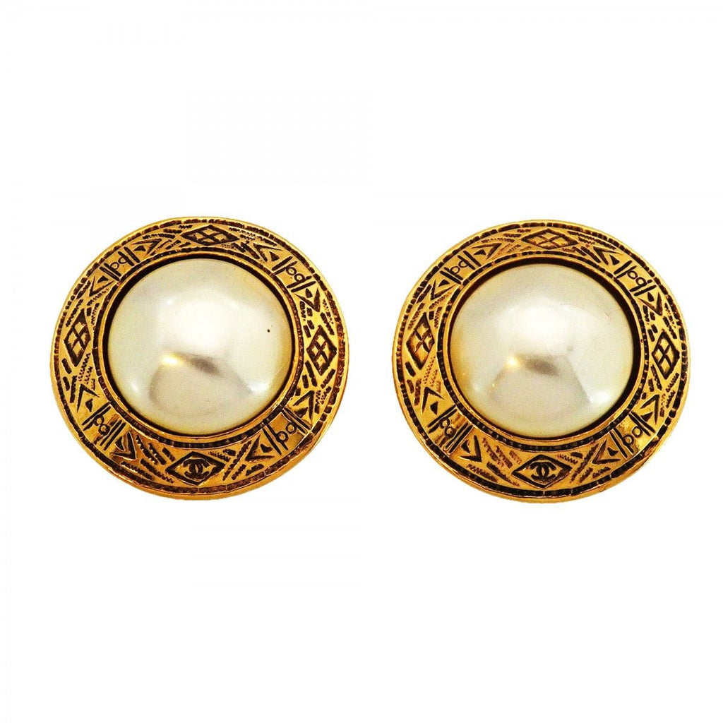 Chanel Earrings Vintage Round