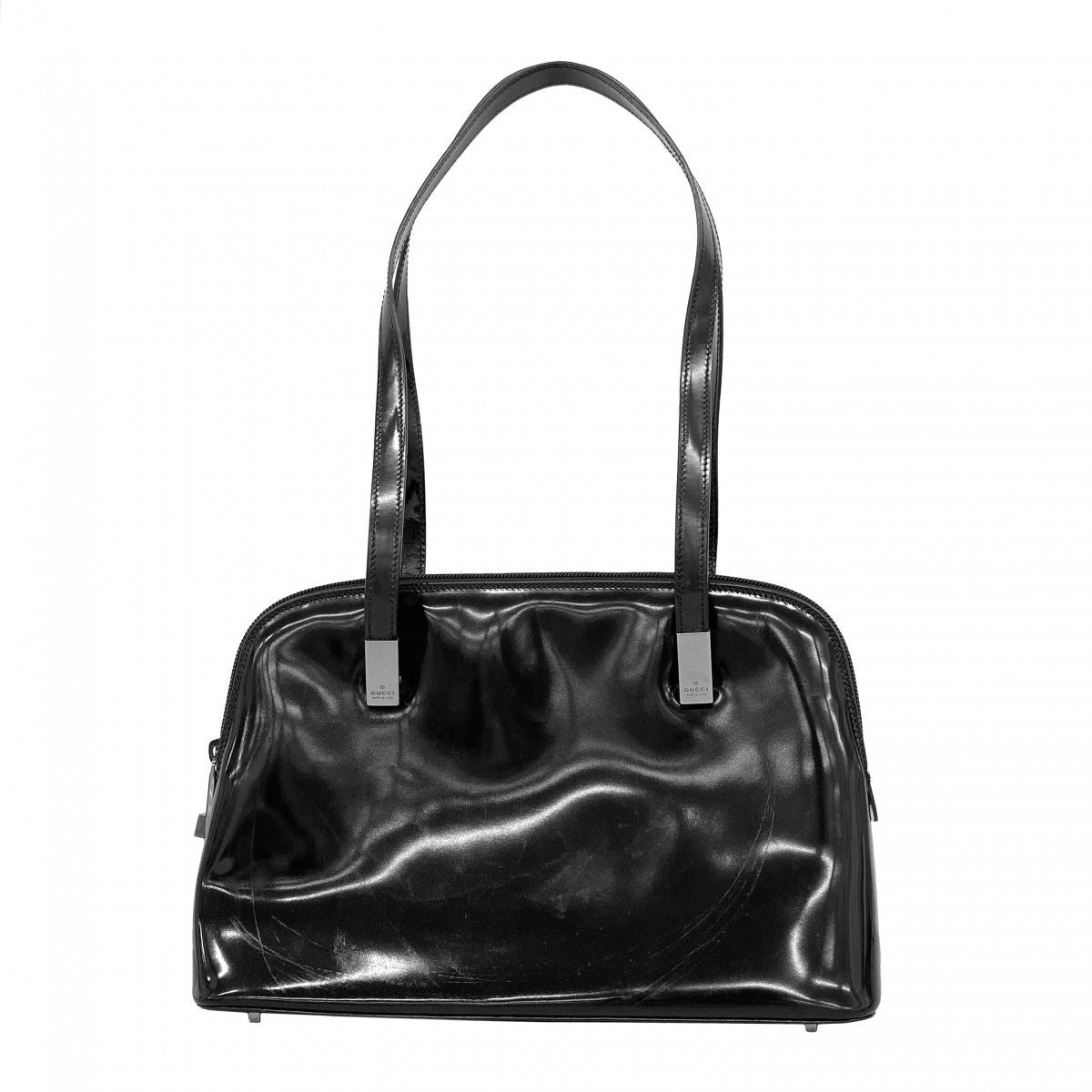 Gucci Shoulder Bag 001 Enamel Black Silver
