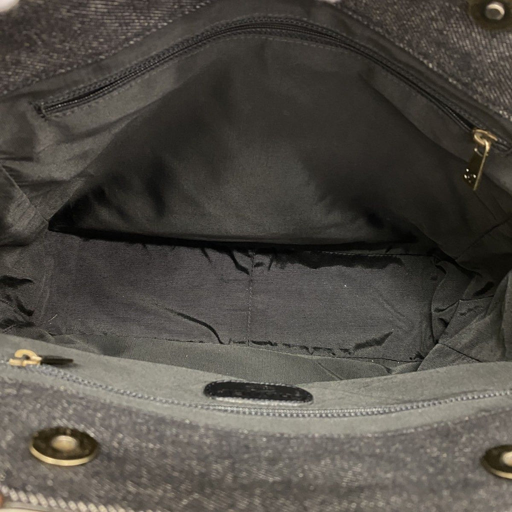 Chanel Tote Denim Brown Black Silver — view 4
