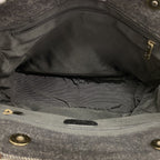 Chanel Tote Denim Brown Black Silver — view 4