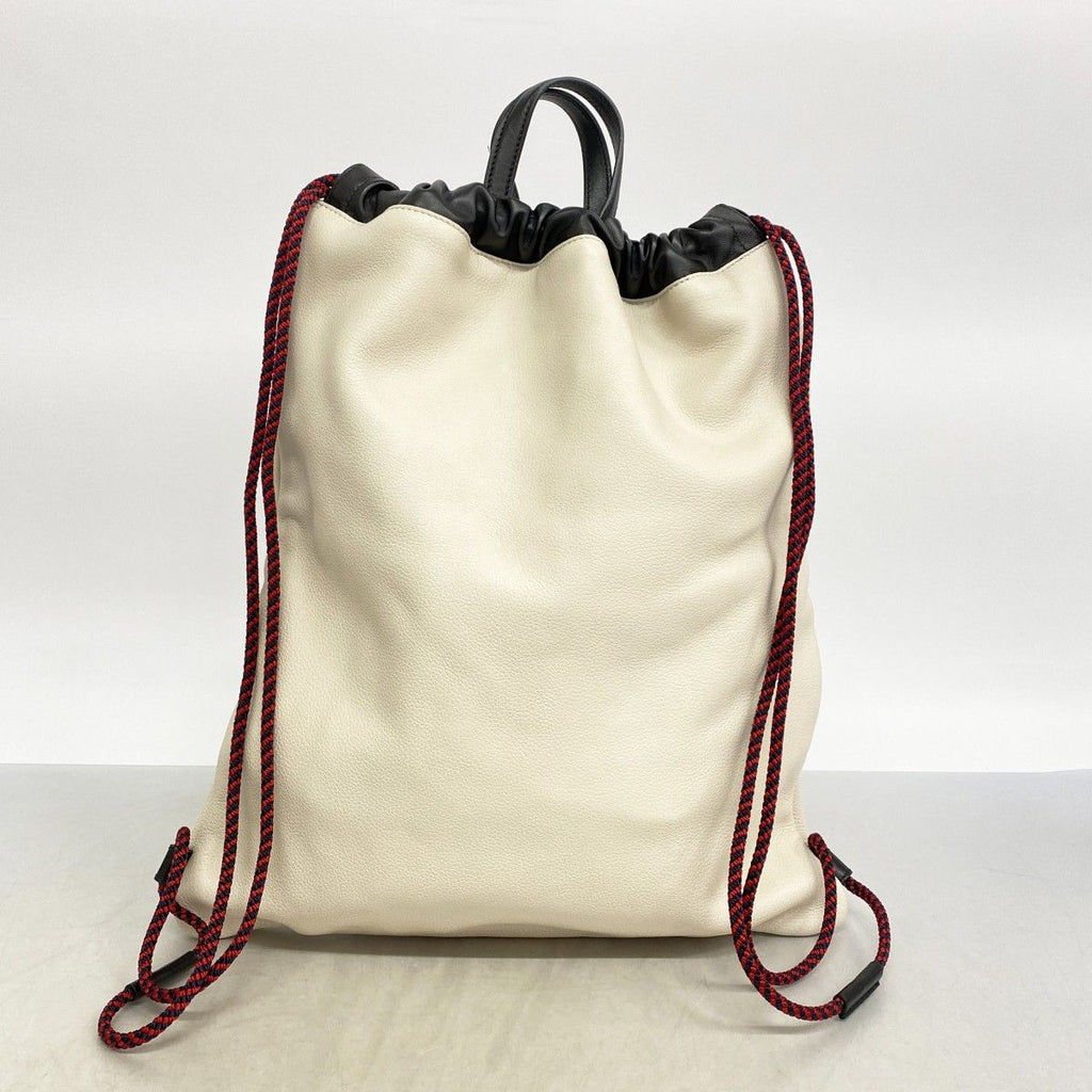 Gucci Backpack Drawstring Leather Ivory Gold — view 8