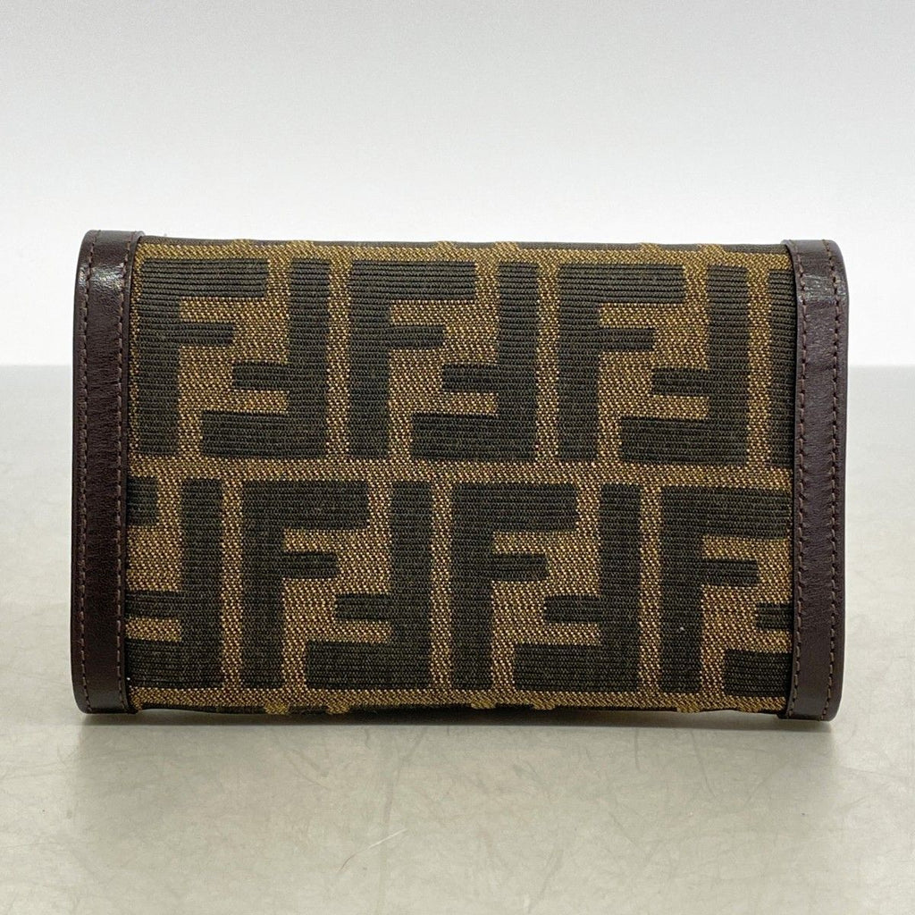 Fendi Wallet Zucca Nylon Canvas Brown Silver — view 7