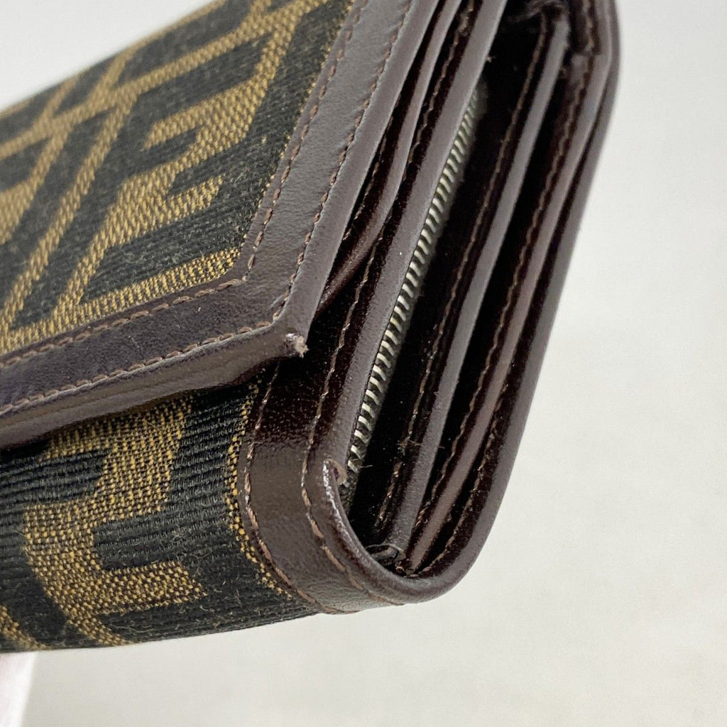 Fendi Wallet Zucca Nylon Canvas Brown Silver — view 5