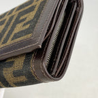 Fendi Wallet Zucca Nylon Canvas Brown Silver — view 5