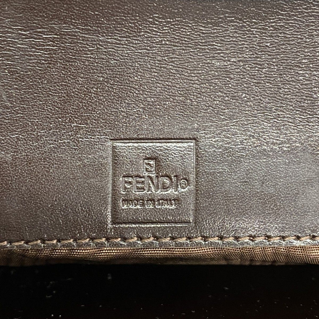 Fendi Wallet Zucca Nylon Canvas Brown Silver — view 4