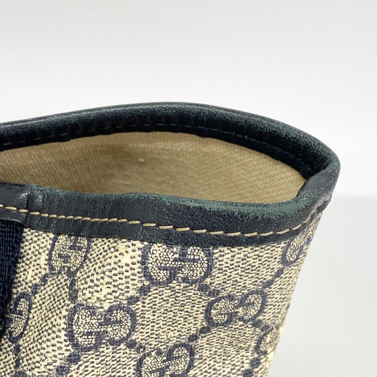 Gucci Tote GG Supreme Navy Beige Silver — view 8