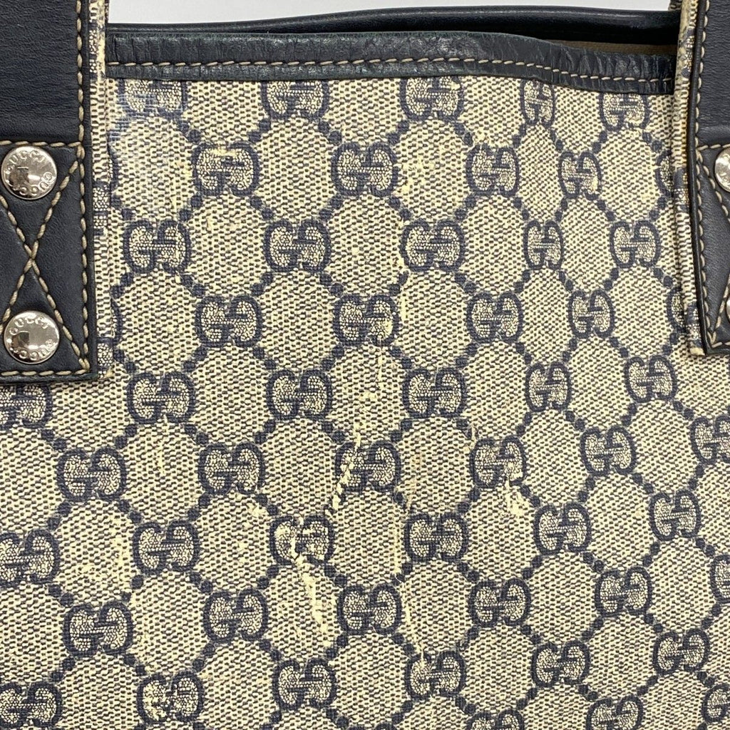 Gucci Tote GG Supreme Navy Beige Silver — view 7