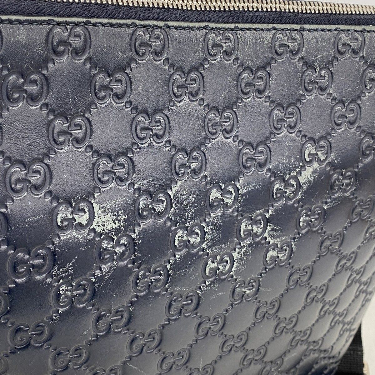 Gucci Shoulder Bag Guccissima Leather Navy Silver — view 9