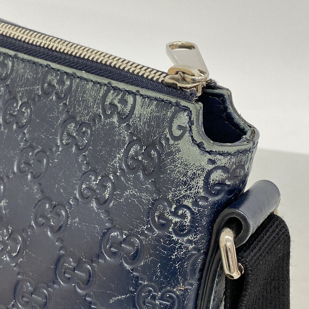 Gucci Shoulder Bag Guccissima Leather Navy Silver — view 8