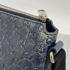 Gucci Shoulder Bag Guccissima Leather Navy Silver — view 8
