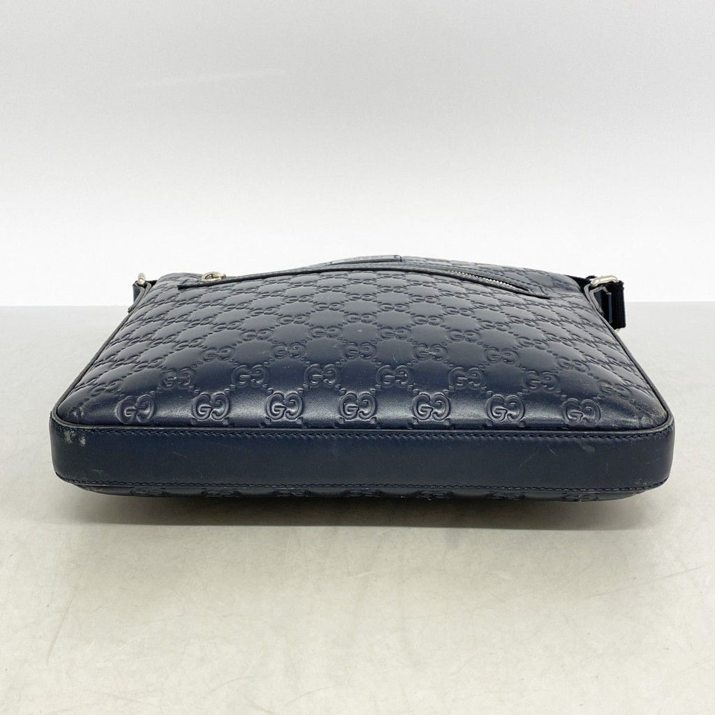 Gucci Shoulder Bag Guccissima Leather Navy Silver — view 3