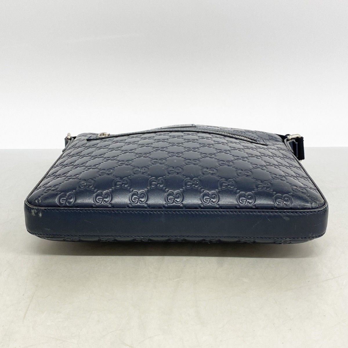 Gucci Shoulder Bag Guccissima Leather Navy Silver — view 3
