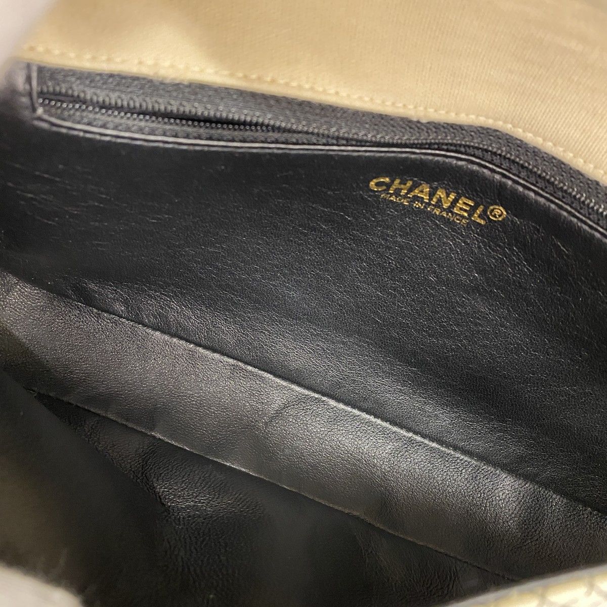 Chanel Shoulder Bag East Waist Cotton Jersey Black Ivory Gold — view 4
