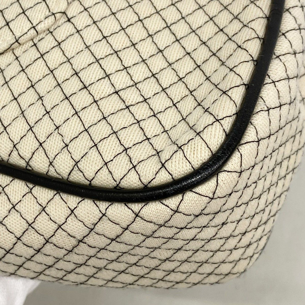 Chanel Shoulder Bag East Waist Cotton Jersey Black Ivory Gold — view 7