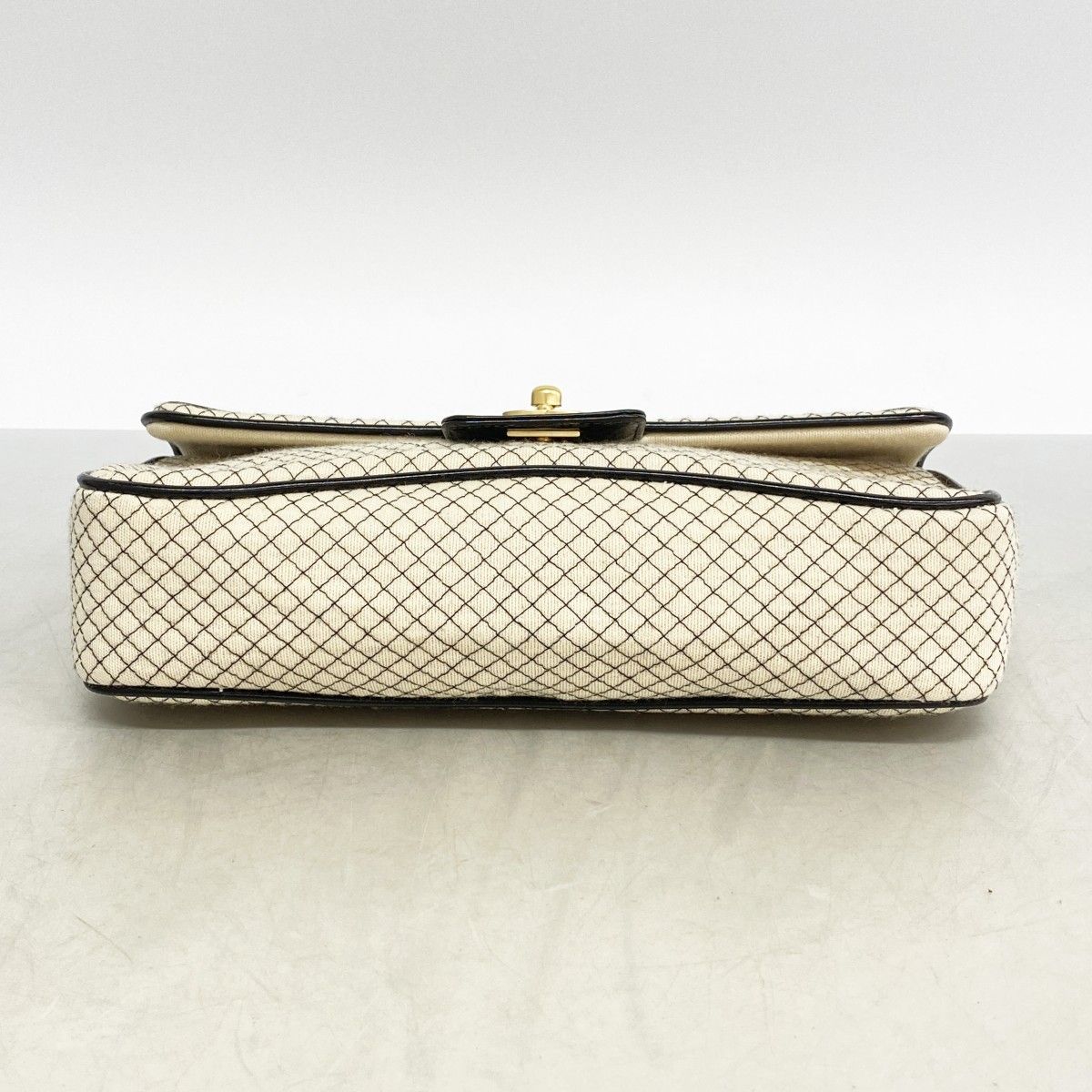 Chanel Shoulder Bag East Waist Cotton Jersey Black Ivory Gold — view 3