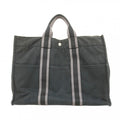 Hermes Tote Fourre Tout Canvas Black Silver