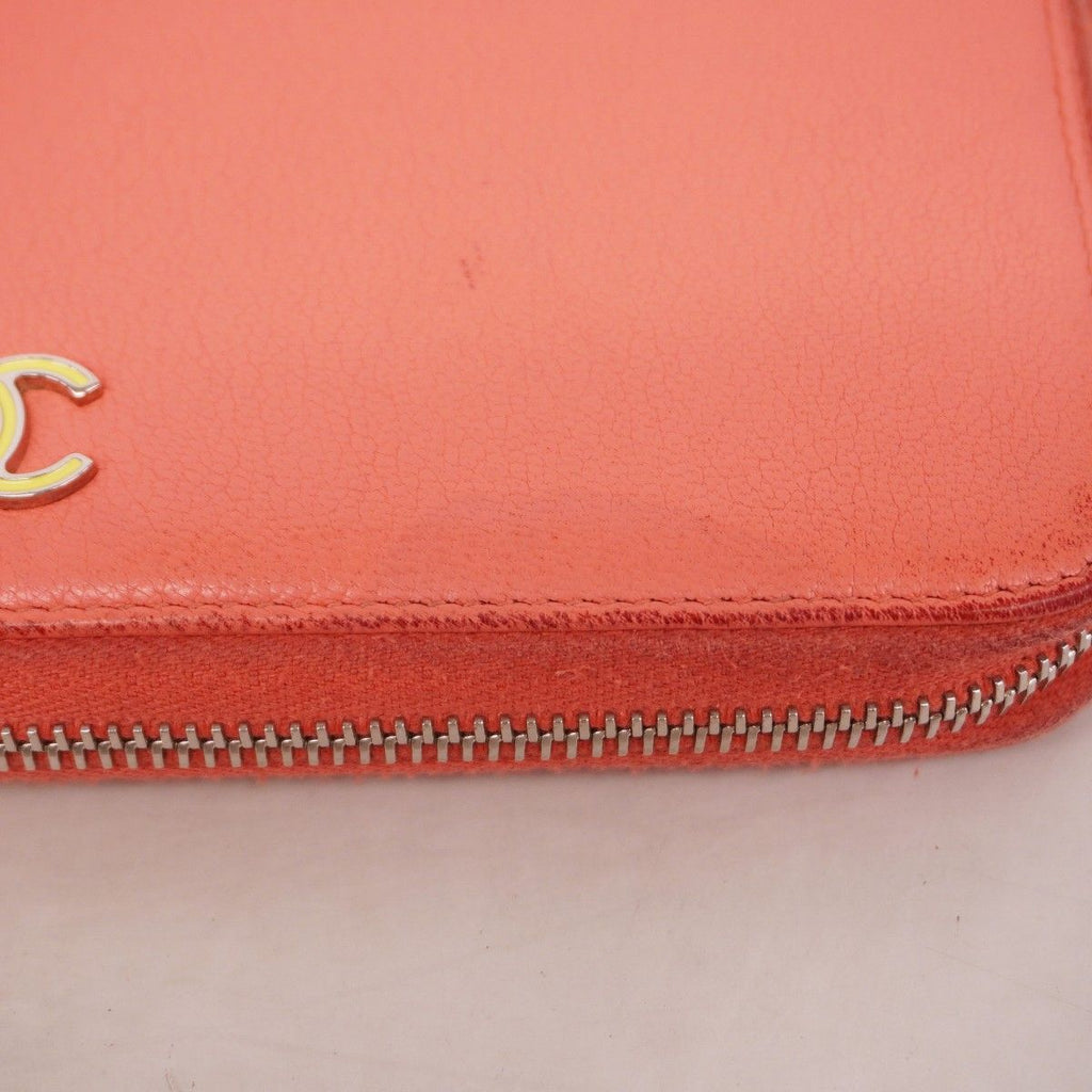 Chanel Wallet Leather Pink Silver — view 7