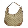 Gucci Shoulder Bag GG Supreme Beige Brown Champagne Gold
