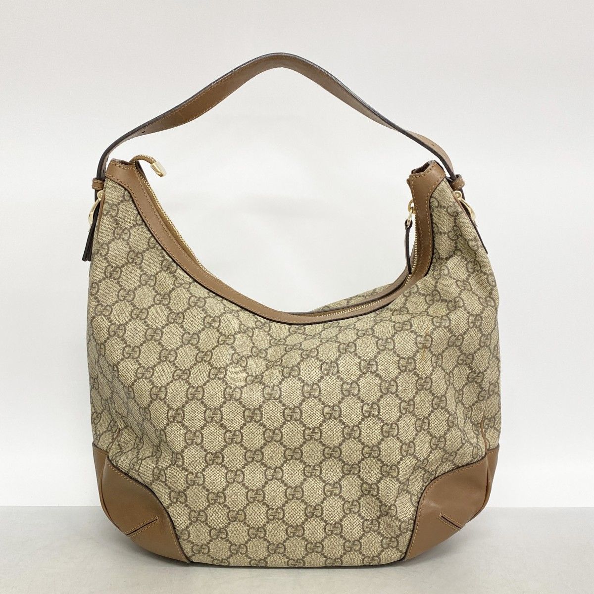 Gucci Shoulder Bag GG Supreme Beige Brown Champagne Gold — view 9