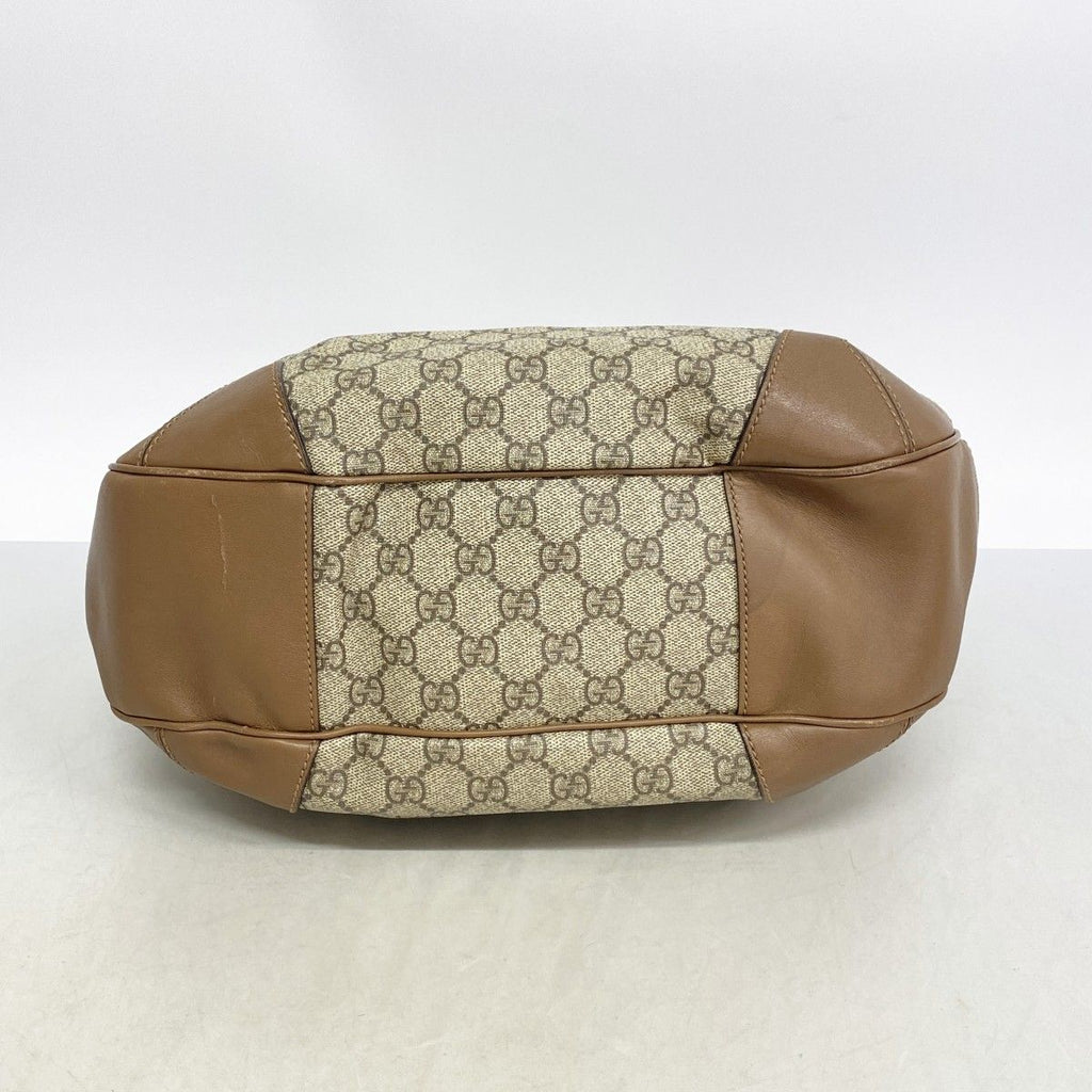 Gucci Shoulder Bag GG Supreme Beige Brown Champagne Gold — view 3
