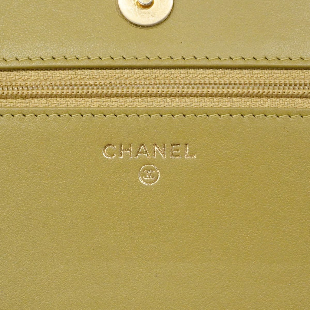 Chanel Shoulder Wallet Boy Caviar Leather Khaki Gold — view 5