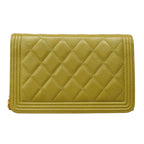 Chanel Shoulder Wallet Boy Caviar Leather Khaki Gold — view 9