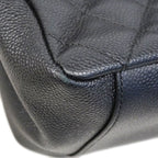 Chanel Chain Tote Quilted Caviar Leather Black Gold — view 6